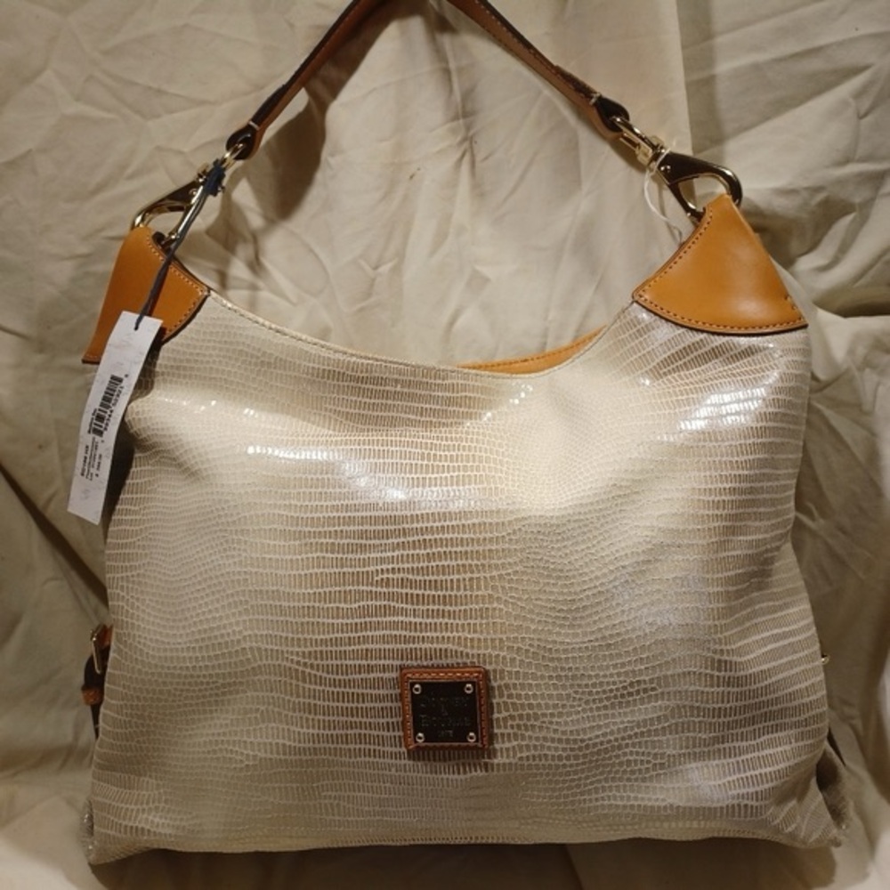 Dooney & Bourke Textured Brown and Tan Hobo Bag - Picture 2 of 9